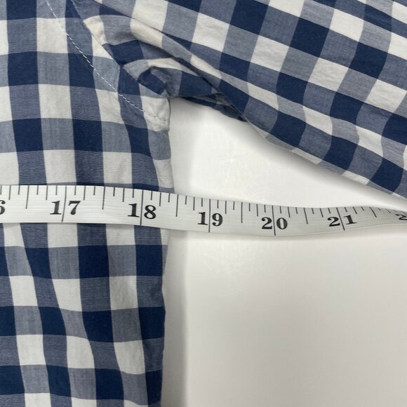 J.Crew Slim Fit Navy Blue Gingham 100% Cotton Lightweight Button Down Shirt Sm - Picture 6 of 12